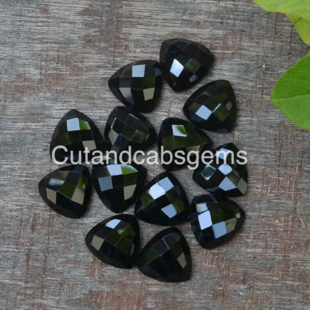 Onyx noir Trillion Checker Cut Loose Gemstone Trillion Black Onyx 6 MM à 20 MM