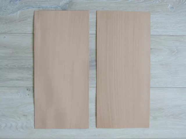 Beech wood veneer, 5 sheets, ~42.5 x 18 cm (~16.7 x 7") 0.6 mm ~1/42"