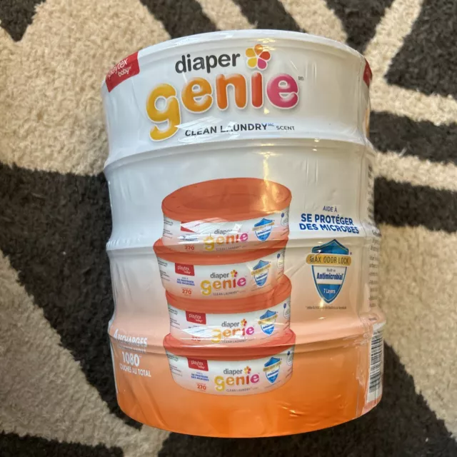 Playtex Baby Diaper Genie Max Fresh 4 Refills 1080 Total Diapers Clean Laundry