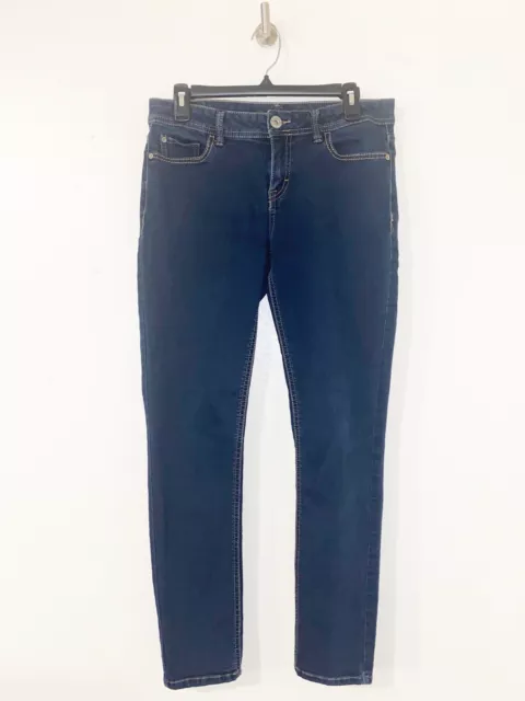 Jordache Women's Super Skinny Jeans Blue Med Wash Denim Mid Rise Stretch Size 10