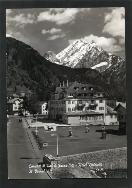 Cartolina Canazei Trento Val Di Fassa Hotel Dolomiti Il Vernel Distributore Agip