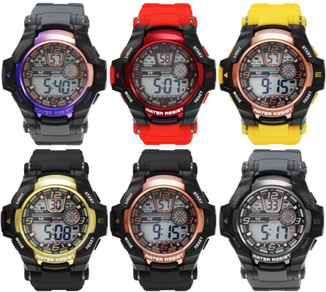 53mm Men's Women Sport Alarm Military Army Digital Waterproof Quartz Wrist Watch