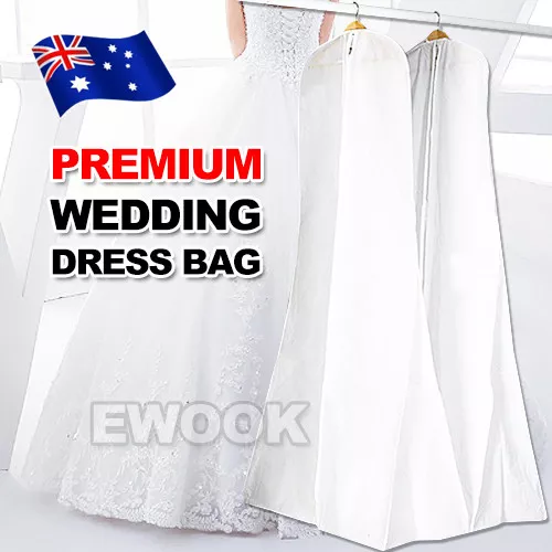 White Extra Large Wedding Dress Bridal Gown Garment Breathable Cover Storage Bag