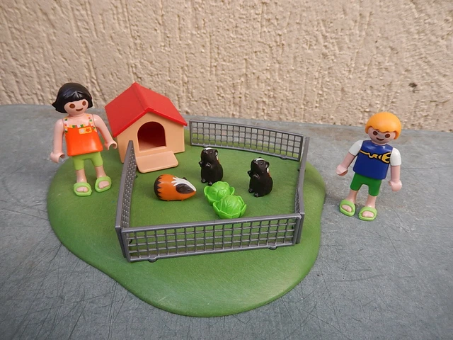 PLAYMOBIL : ENCLOS cochons d'inde - cobayes avec 2 enfants EUR 5,00