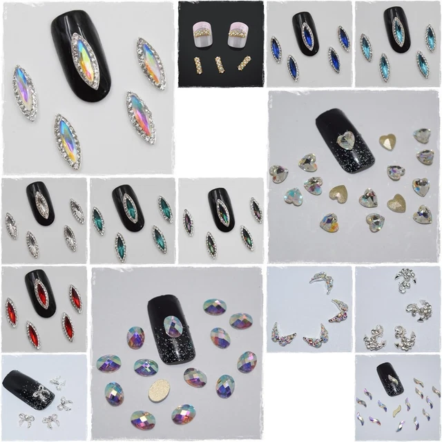 Nail Art Overlay - 2x 3D Einleger Charm Nailart Nageldesign Strass Kristall #N1
