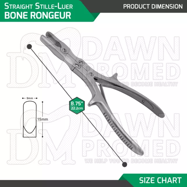 Straight Stille-Luer Bone Rongeur 8.75" Double Action Orthopedic Inst German Gr 2