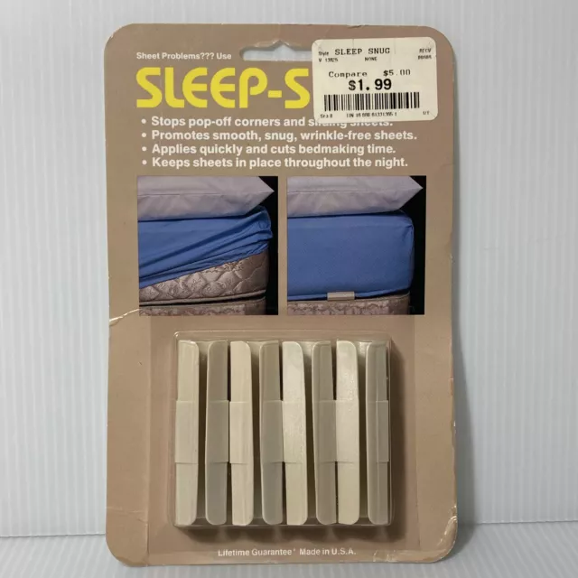 Sleep-Snug Plastic Bed Sheet Holder CLIPS 4 pc VTG Pack Keep Sheets Snug -  NEW