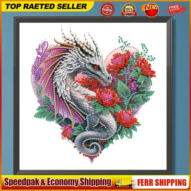 5D DIY Partial Special Shaped Drill Diamond Painting Kit Dragon Home Decoration