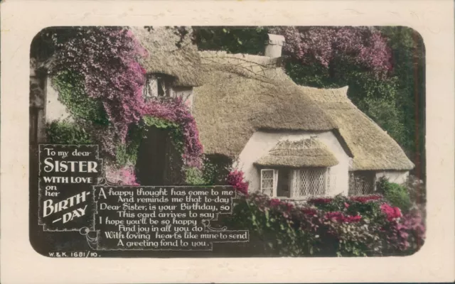 real photo Birthday sister cottages floral