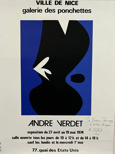 ENVOI ANDRE VERDET Nice Galerie Ponchettes AFFICHE Roger Klein 1974