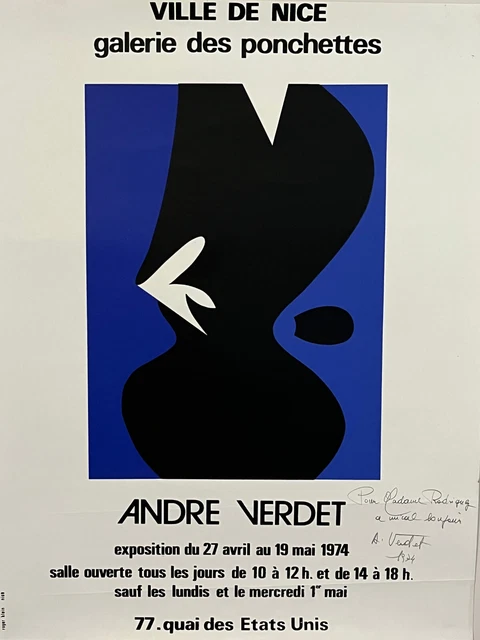 ENVOI ANDRE VERDET Nice Galerie Ponchettes AFFICHE Roger Klein 1974