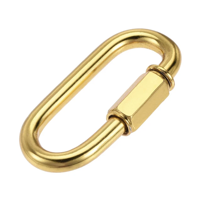 Cadena Conector, 6mm Grueso Tornillo Bloqueo Clips Electroforético Oro 8pzs