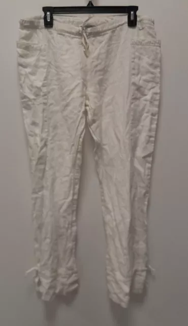 Nike Unisex Kids Linen Drawstring Waist White Size L Pants