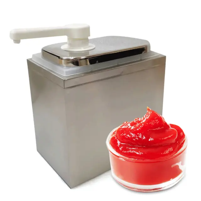 2 Litre Stainless Sauce Pump Dispenser Squeeze Condiment Dispensing Device TOP