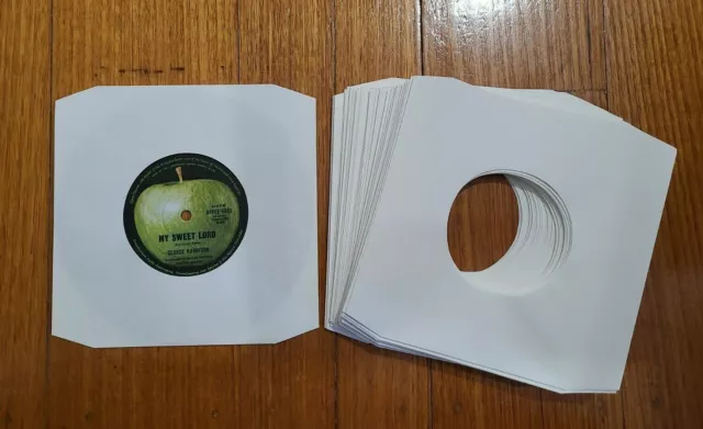 7-Inch Record Paper Inner Sleeves - Polylined - With Hole - White