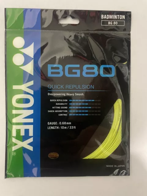 Yonex BG80 0.68mm Badminton Strings Set