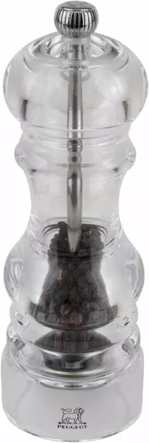 Peugeot - Nancy Manual Pepper Mill - Transparent Adjustable Grinder - Acrylic,