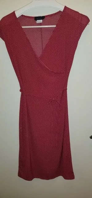 Vintage Style Red Dress, Polka Dots, Size Small, New, Wrap Style