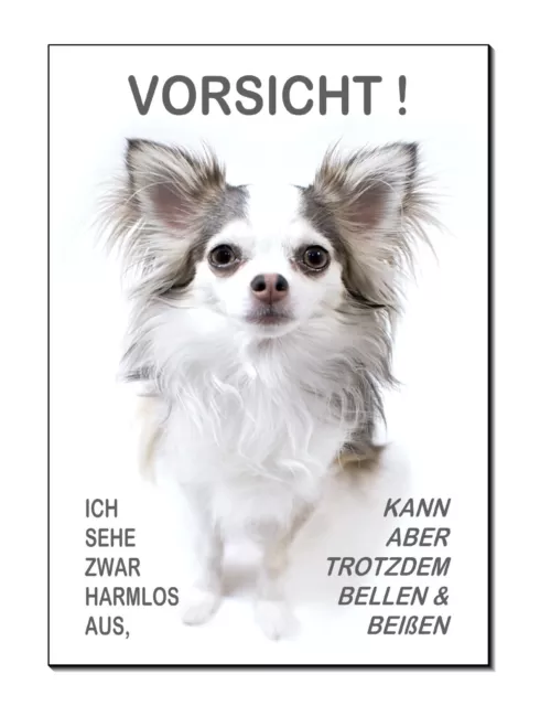 Chihuahua-Hund-Aluminium-Schild-3 Größen-Türschild-Warnschild-Hundeschild