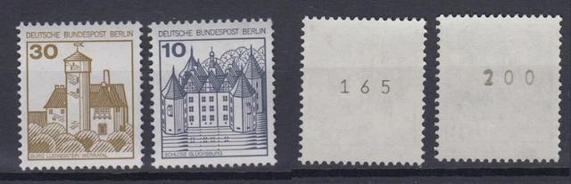 Berlin 532 II + 534 II Letterset RM mit Nummer Burgen+Schlösser 10 Pf +30 Pf **
