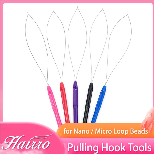 Hair Needle Loop Hooks Tool Set Micro Nano Pulling Ring Bead Extension Threader