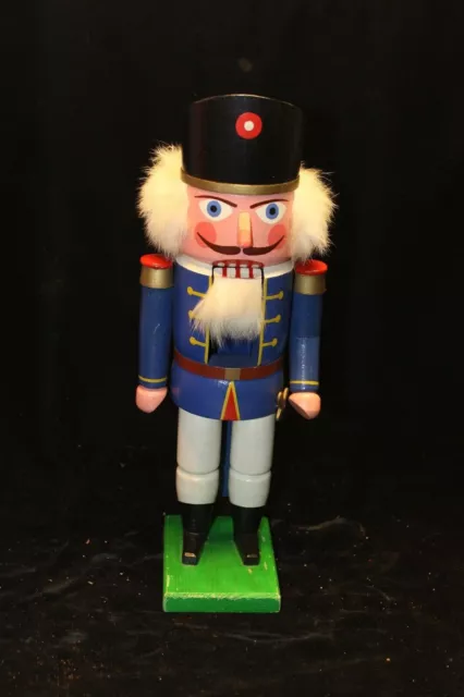 Alt Soldat Nussknacker 34cm Holz Figuren Nachtwächter bunt gebraucht Weihnachten