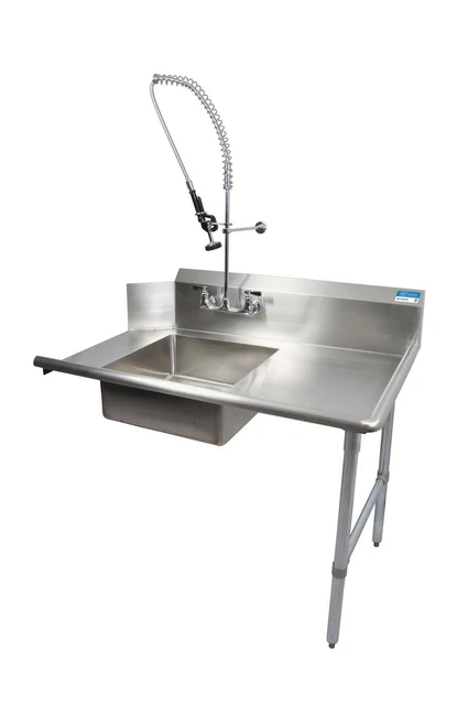 BK Resources 26" Soiled Straight Dishtable Right Side w/ Pre-Rinse Faucet