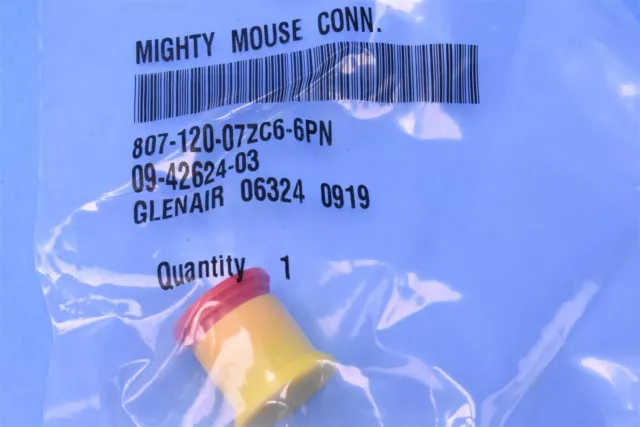 Glenair Mighty Mouse 6-Pos Circular Mil-Spec Connector P/N: 807-120-07ZC6-6PN