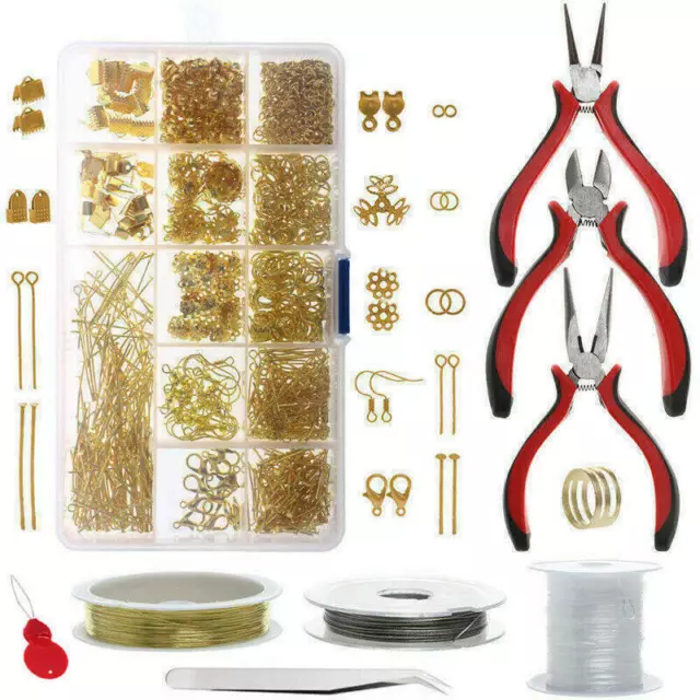 Jewellery Making Kit Wire Findings Pliers Set Starter Tool Necklace Repair DIY