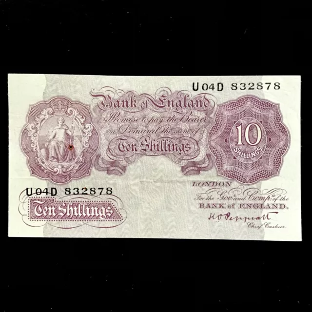 Great Britain. Bank Of England 10 Shillings Banknote, Peppiatt Signature, Scarce