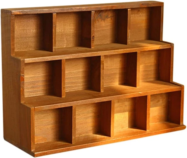 12 Compartment Shadow Box Display Shelf Organizer Small Item Display Unit for Wa