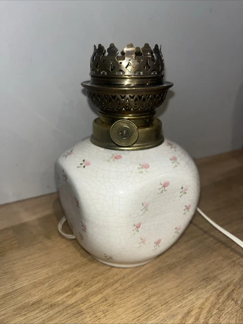 Pied De Lampe Vintage Céramique 15cm - Motif English Ship - Années 1300