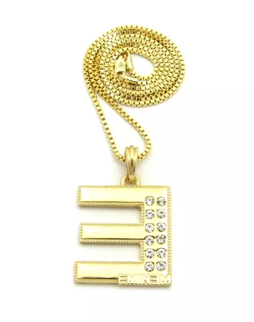 NEW EMINEM PENDANT & 24" 2mm BOX CHAIN*