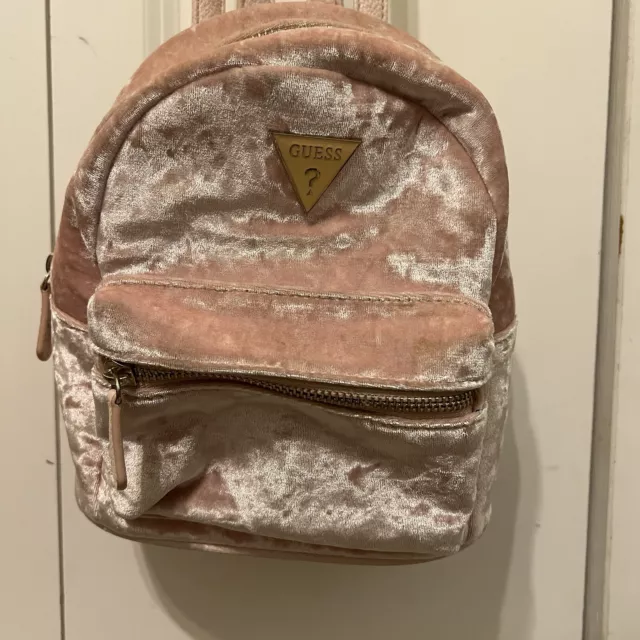 Women’s Guess Backpack Purse Pink Soft On Exterior