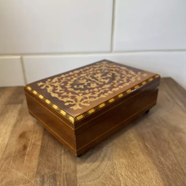 Italian Sorrento Ware Wooden Inlaid Musical Box