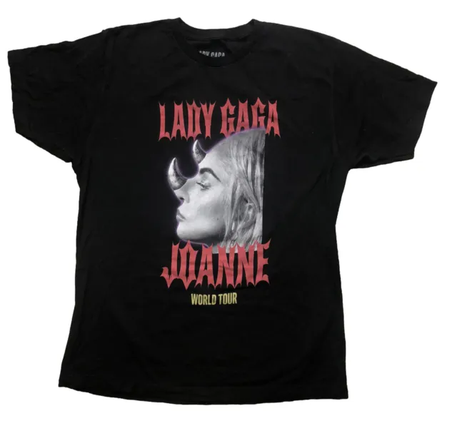 Lady Gaga Official Joanne World Tour 2017 T-Shirt Black L