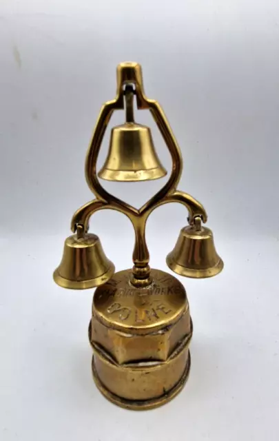 ANTIQUE BRASS CART WHEEL HUB, With Horse Bell Terret ,Hanslip Colne C1910