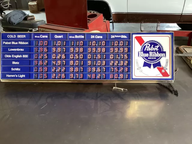 Pabst Blue Ribbon beer Lighted Menu Board NOS vintage man cave