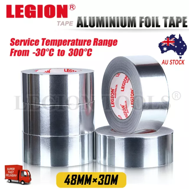 Aluminium Foil Adhesive Sealing Tape Heating Duct Silver Repairs 48mm