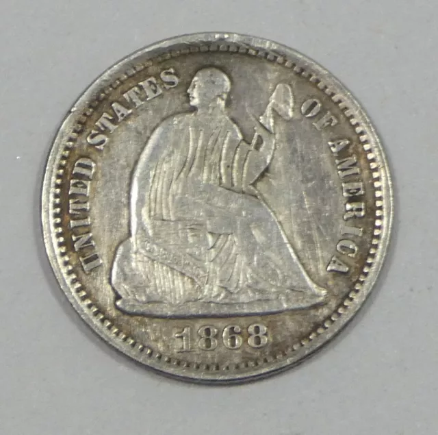 BARGAIN 1868-S Liberty Seated Half Dime VERY FINE Silver 5c