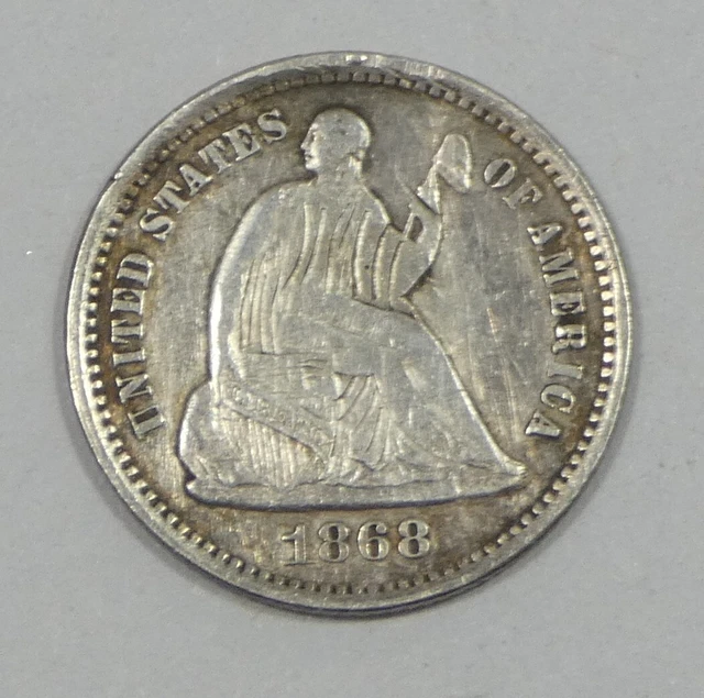 BARGAIN 1868-S Liberty Seated Half Dime VERY FINE Silver 5c