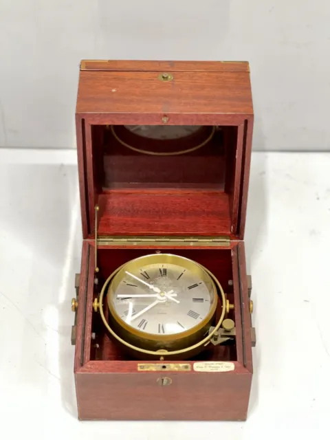 Maritime A Paris Depuis 1848 Hour Lavigne Antique Quartz Chronometer Ship Clock