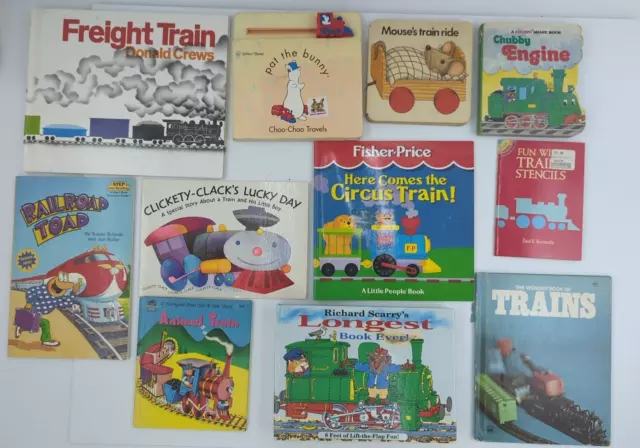 Train Railroad Vintage Books For Children Lot Of 11 Kids Books