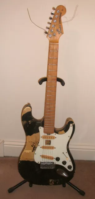 Fender Stratocaster style electric guitar John Lennon Beatles design with case