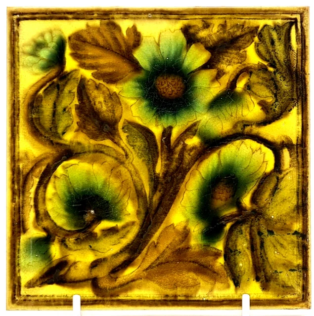 Antique Victorian Fireplace Tile Booths C1880