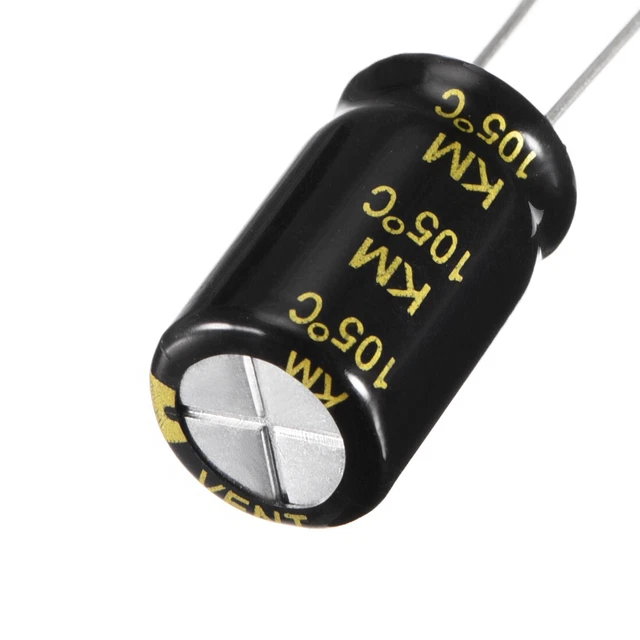 Radial Condensateur électrolytique 1000uF 25V 105°C Vie 2000H 10x17mm Noir 20pc 4