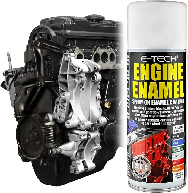 Vernice smaltata motore resistente al calore 400 ml - spray su vernice ad alta temperatura (nero)