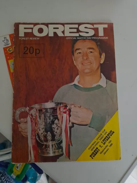 Nottingham Forest v Liverpool football league cup semi final season 1979-1980