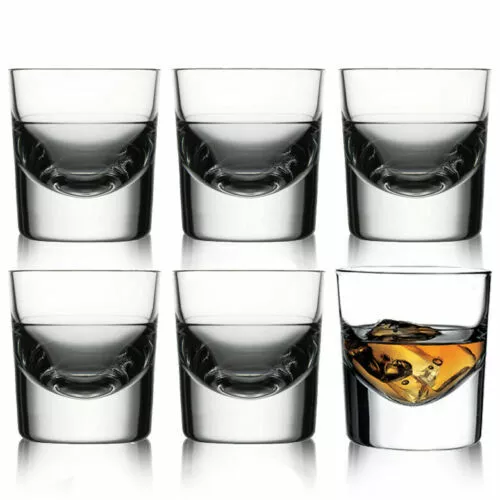 NEW Set of 6 x 135ml Piemontese Liquer Shot Glasses Glassware Bar Vodka Whisky