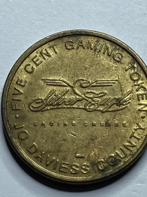 Silver Eagle Casino Cruise, Jo Daviess, IL ~ 5c metal gaming slot token (#ad1)